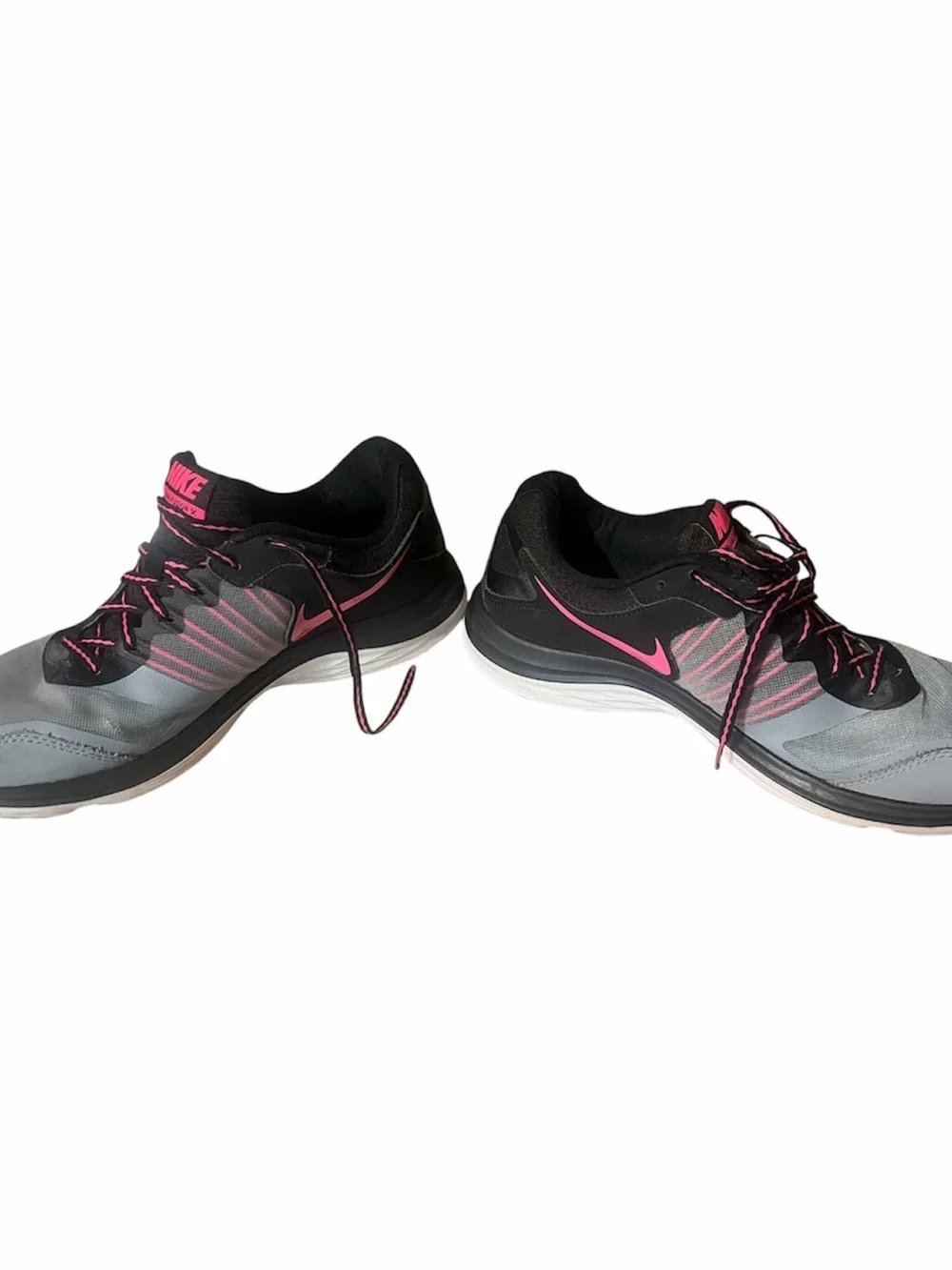 Nike Women's Gray and Pink Training Sneakers